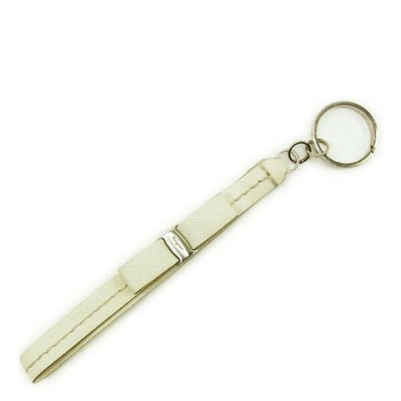 Authentic Salvatore Ferragamo key ring Vera White Silver Woman - Picture 1 of 5